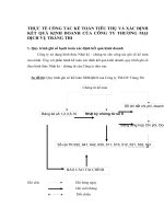 THỰC TẾ CÔNG TÁC KẾ TOÁN TIÊU THỤ VÀ XÁC ĐỊNH KẾT QUẢ KINH DOANH CỦA CÔNG TY THƯƠNG MẠI DỊCH VỤ TRÀNG THI