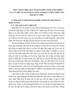 THỰC TRẠNG HIỆU QUẢ TÍN DỤNG ĐỐI VỚI DOANH NGHIỆP VỪA VÀ NHỎ TẠI NGÂN HÀNG NÔNG NGHIỆP VÀ PHÁT TRIỂN CHI NHÁNH TỪ LIÊM