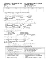 ĐỀ THI HỌC KỲ I ANH 9