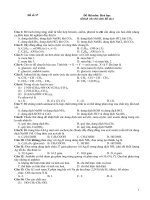 Đề thi môn Hoá học (Dành cho thí sinh Bổ túc)