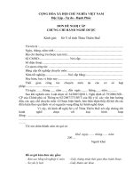 Đơn đề nghị cấp chứng chỉ hành nghề dược