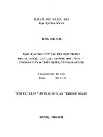 Vận dụng nguyên tắc phù hợp trong doanh nghiệp xây lắp trường hợp công ty cổ phần máy & thiết bị phụ tùng (SEATECH) 