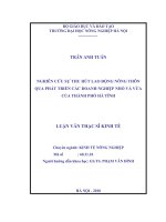 Luận văn nghiên cứu sự thu hút lao động nông thôn qua phát triển các doanh nghiệp nhỏ và vừa của thành phố hà tĩnh 