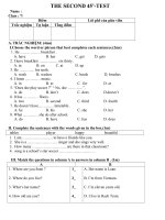 Tài liệu THE SECOND 45''''-TEST. LỚP 7.HKI