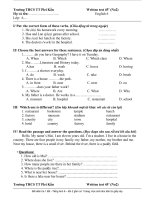 Bài soạn Nam hoc. 2008-2009De 1t-lan 1+2 - ky 1 - lop 6+7English 6Lan 2est 2- 45''''- EL6