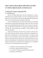 THỰC TRẠNG HOẠT ĐỘNG MÔI GIỚI TẠI CÔNG TY CHỨNG KHOÁN QUỐC TẾ HOÀNG GIA