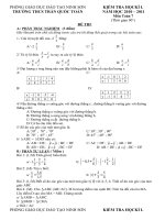 DE DAP AN MT TOAN 7 HKI