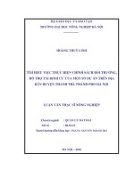 Luận văn tìm hiểu việc thực hiện chính sách bồi thường, hỗ trợ tái định cư của một số dự án trên địa bàn huyện thanh trì hà nội 