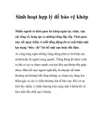 Sinh hoạt hợp lý để bảo vệ khớp