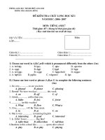 Kiem tra HK I tieng anh 7