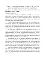 CƠ SỞ LÝ LUẬN VỀ VỐN VÀ HIỆU QUẢ SỬ DỤNG VỐN CỦA DOANH NGHIỆP TRONG NỀN KINH TẾ THỊ TRƯỜNG