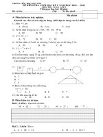 Bài giảng De KT cuoi ky 1 mon Toan lop 2 NH 10 - 11