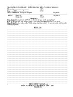 Đề + đáp án KT học kì I Sinh 6,7,8,9