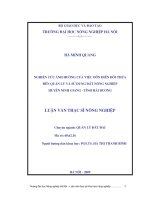 [Luận văn]nghiên cứu ảnh hưởng của việc dồn điền đổi thửa đến quản lý và sử dụng đất nông nghiệp huyện ninh giang   tỉnh hải dương 