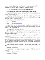 THỰC TRẠNG CÔNG TÁC KẾ TOÁN TIÊU THỤ HÀNG HOÁ VÀ XÁC ĐỊNH KẾT QUẢ TIÊU THỤ TẠI CÔNG TY TNHH PHÚ THÁI