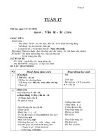 GIÁO ÁN LỚP 2 - TUẦN 17 - KTKN ( 3 CỘT )