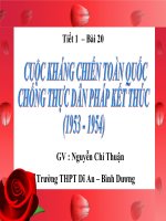 Bai 20. Kháng chiến chống Pháp kết thúc (tiết 1)