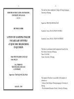 A study of learning english vocabulary of pupils at quoc hoc high school in qui nhon 