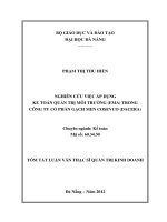 Nghiên cứu việc áp dụng kế toán quản trị môi trường (EMA) trong công ty cổ phần gạch men cosevco (dacera) 