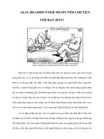 ALO, HEADHUNTER MUỐN NÓI CHUYỆN VỚI BẠN ĐÂY!