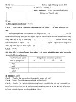 Gián án Đề- đáp án KTHK I - Sinh 8