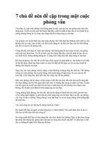 7 chủ đề nên đề cập trong một cuộc phỏng vấn