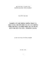 Luận văn nghiên cứu hệ thống trồng trọt và khả năng chuyển đổi cơ cấu cây trồng theo hướng cải thiện hiệu quả sử dụng đất ở huyện tân yên tỉnh bắc giang 