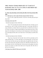 THỰC TRẠNG VỀ HOẠT ĐỘNG ĐẦU TƯ VÀ QUẢN LÝ DANH MỤC ĐẦU TƯ CỦA CÁC CÔNG TY BẢO HIỂM VIỆT NAM GIAI ĐOẠN 2004 - 2008