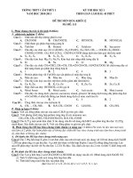 dề thi và đáp án học ki 1 khối 12