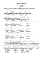 Bài soạn 2 đề ôn thi Đại học Tiếng Anh và đáp án số 3+4