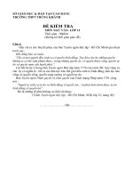 đề thi - đáp án học kì I