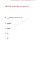 Đề thi trắc nghiệm tiếng anh bằng A-008