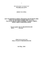 Đẩy mạnh hoạt động tín dụng ngân hàng đối với các doanh nghiệp nhỏ và vừa tại ngân hàng nông nghiệp và phát triển nông thôn tỉnh đăk nông 