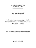 Hoàn thiện hoạt động tín dụng ưu đãi hộ nghèo tại ngân hàng chính sách xã hội, chi nhánh đà nẵng 
