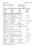 Bài soạn Đề KTHK I lớp 11