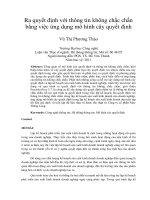 Ra quyết định với thông tin không chắc chắn bằng việc ứng dụng mô hình cây quyết định
