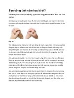 Bạn sống tình cảm hay lý trí