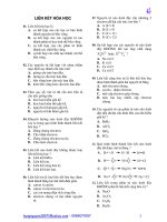 Trắc nghiệm Hóa học - Phần liên kết hóa học