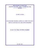 Luận văn so sánh một số dòng giống lúa trên vùng đất trũng tại huyện gia viễn tỉnh ninh bình 