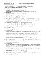 Đề thi tham khảo tuyển sinh đại học môn Toán - Khối A