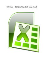 MS Excel - Bài 1&2: Tùy chỉnh trong Excel