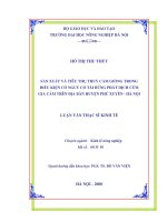 Luận văn sản xuất và tiêu thụ thuỷ cầm giống trong điều kiện có nguy cơ tái bùng phát dịch cúm gia cầm trên địa bàn huyện phú xuyên   hà nội 