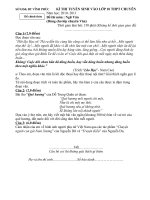 Bài soạn Đề thi và đáp án thi vào lớp 10 chuyen văn tỉnh Vĩnh Phúc năm học 2010-2011