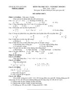 Gián án Đề kiểm tra học kỳ I - Môn toán 6,7,8 năm 2010-2011