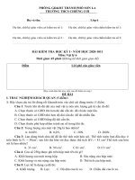 Bài kiểm tra học kỳ I_Lý 6