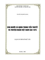 Con người cá nhân trong tiểu thuyết và truyện ngắn việt nam sau 1975 