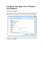 Cài đặt các ứng dụng web với Windows Web Platform-P3