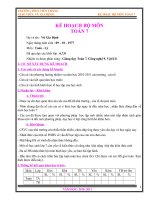 Tài liệu Kế hoạch giảng dạy Toán 7