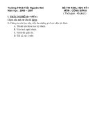 Đề KSCL CD 8 HK I (2006-2007)