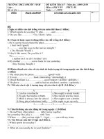 kiểm tra 1tiết AV 7HK II tham khảo